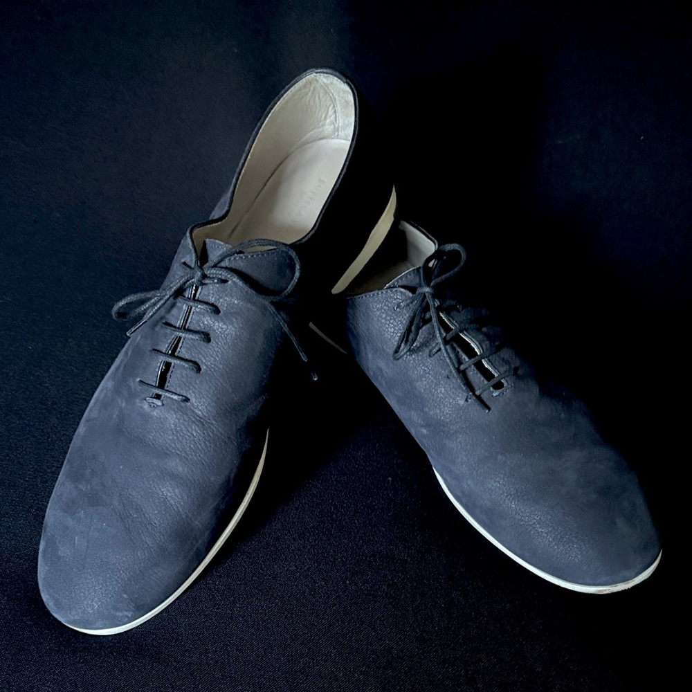 BOTTEGA VENETA Blue Fine Suede Derby